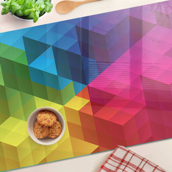 Tocător din sticlă Geometrie colorată în triunghiuri