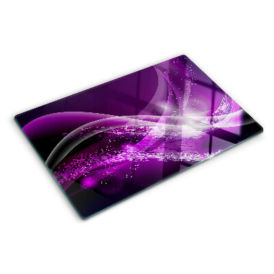 Tocător sticlă Valuri violete cu efect de lumină