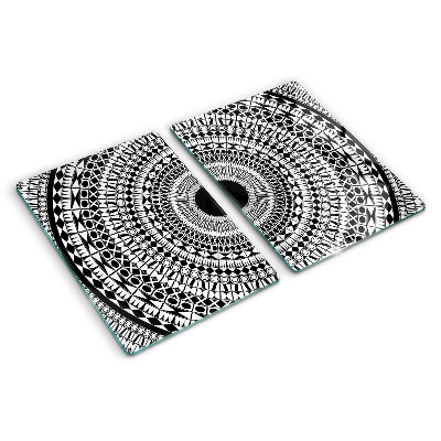 Tocător de bucătărie Mandala în nuanțe de alb și negru