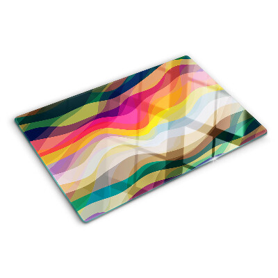 Tocător din sticlă Valuri de culoare abstracte