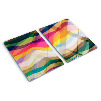 Tocător din sticlă Valuri de culoare abstracte