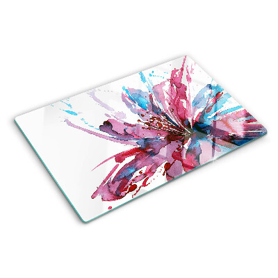 Tocător sticlă Acuarele florale în culori intense