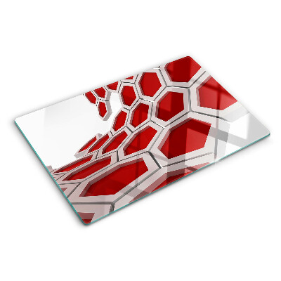 Tocător de bucătărie Motiv hexagonal în nuanțe de roșu