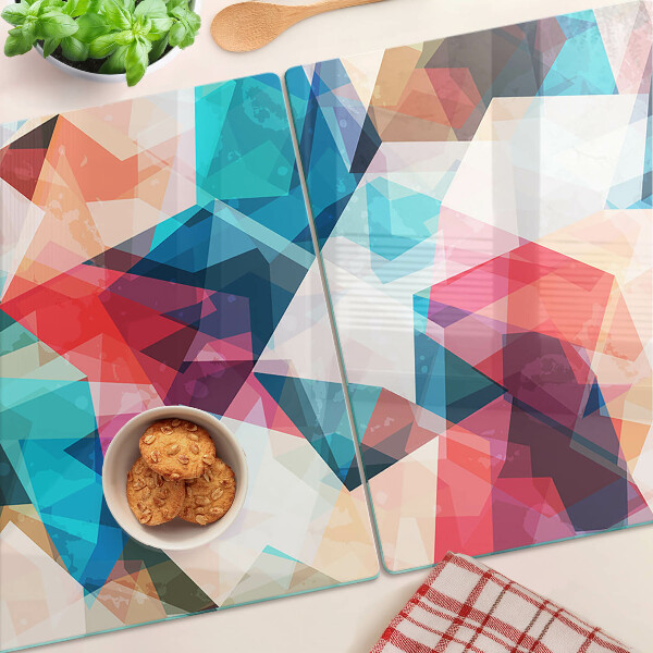 Tocător sticlă Geometrii abstracte în culori pastelate