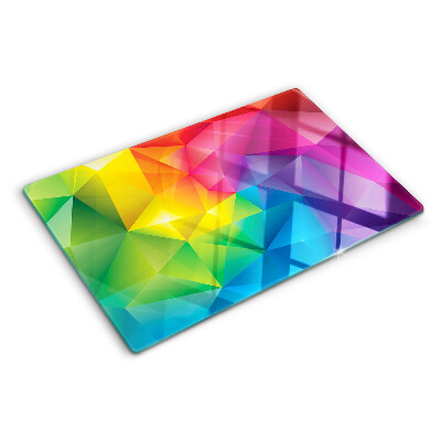Tocător sticlă Geometrie colorată în nuanțele curcubeului