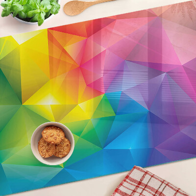 Tocător sticlă Geometrie colorată în nuanțele curcubeului