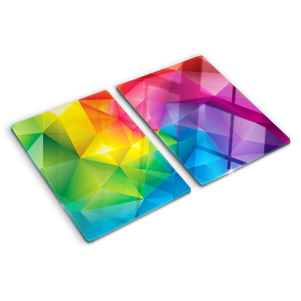 Tocător sticlă Geometrie colorată în nuanțele curcubeului
