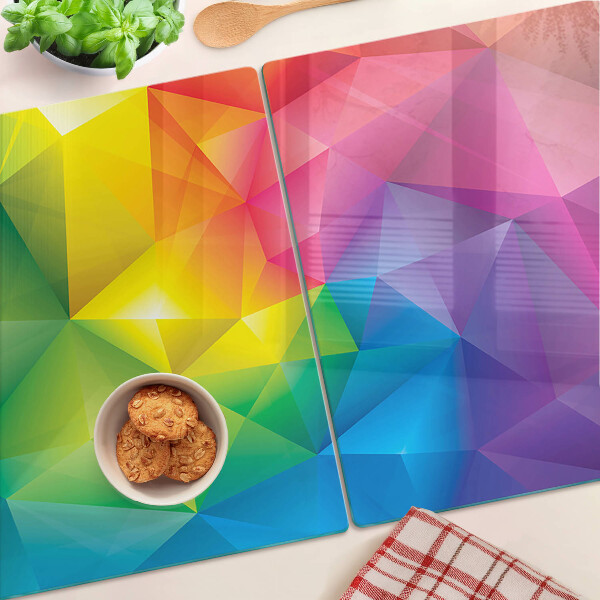 Tocător sticlă Geometrie colorată în nuanțele curcubeului