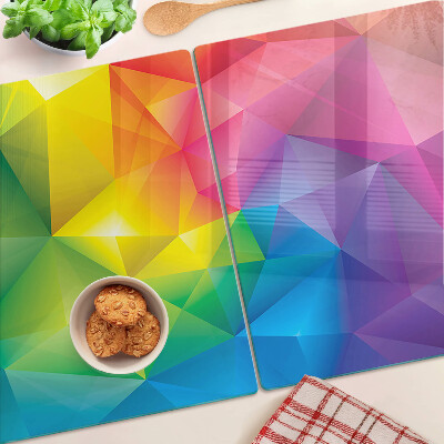 Tocător sticlă Geometrie colorată în nuanțele curcubeului