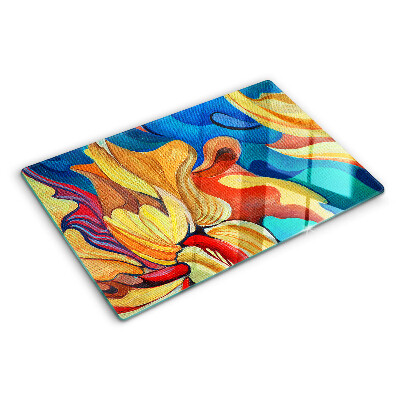 Tocător de bucătărie Flori colorate pe un fundal abstract