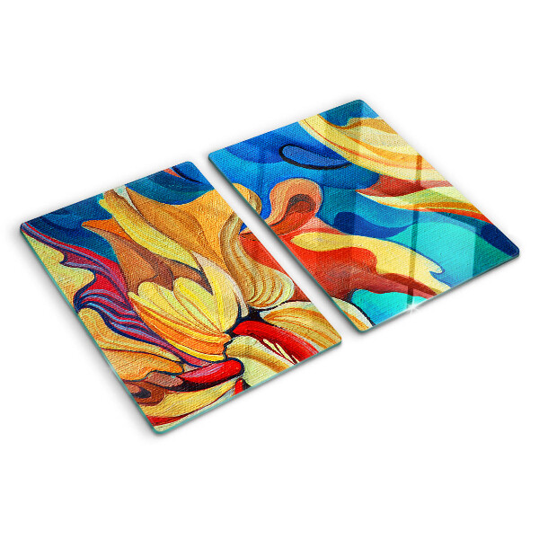 Tocător de bucătărie Flori colorate pe un fundal abstract