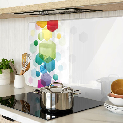 Tocător din sticlă Hexagone colorate pe fundal