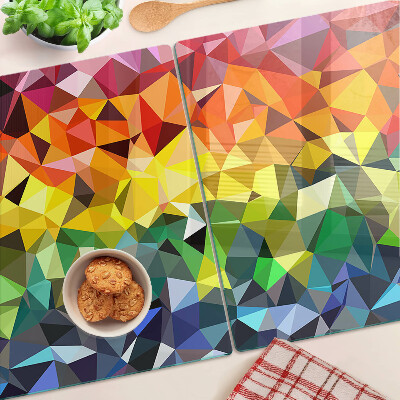 Tocător de bucătărie Mozaic colorat de triunghiuri