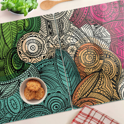 Tocător de bucătărie Motiv Mandala cu modele colorate