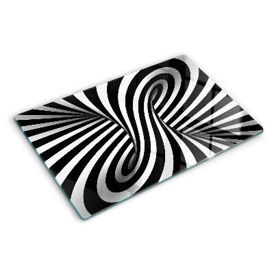 Tocător sticlă Model spiralat alb-negru