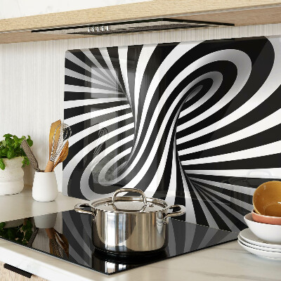 Tocător sticlă Model spiralat alb-negru