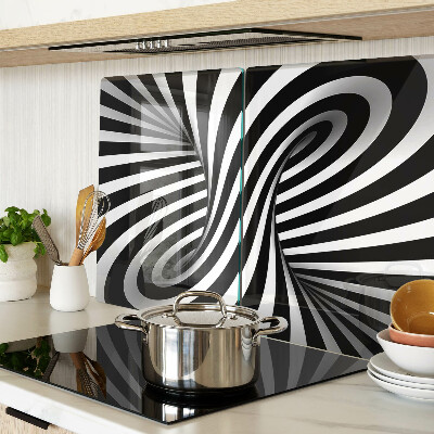 Tocător sticlă Model spiralat alb-negru