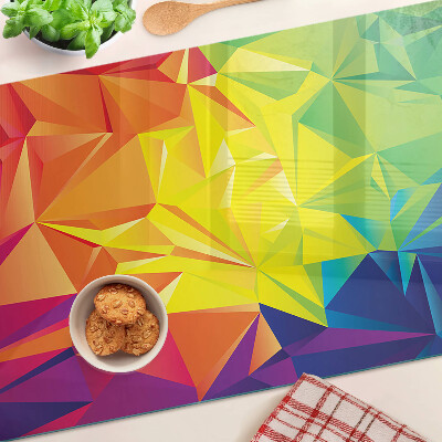Tocător din sticlă Geometrie colorată