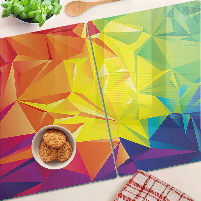 Tocător din sticlă Geometrie colorată