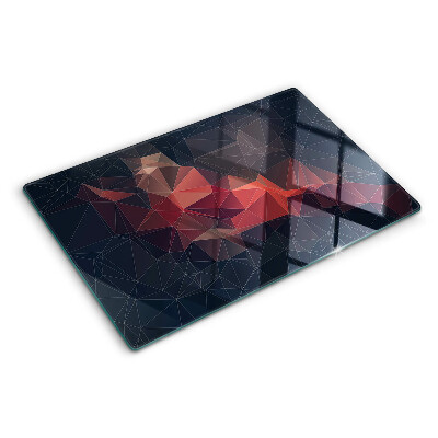 Tocător sticlă Geometrie abstractă în nuanțe de roșu