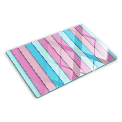 Tocător din sticlă Geometrie în culori pastelate