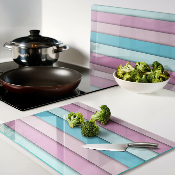 Tocător din sticlă Geometrie în culori pastelate