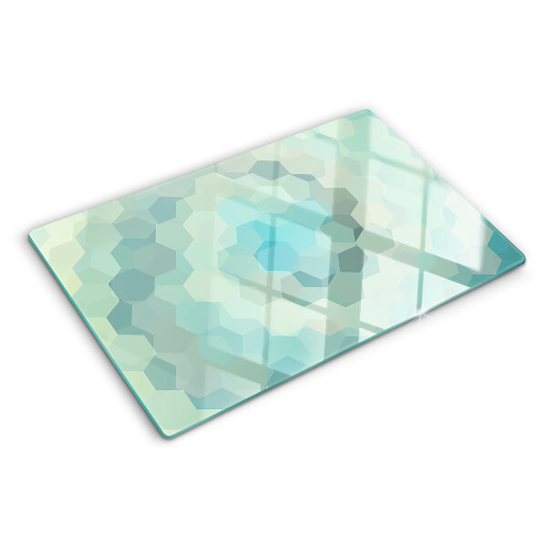 Tocător sticlă Forme geometrice în nuanțe de albastru