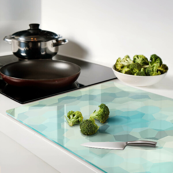 Tocător sticlă Forme geometrice în nuanțe de albastru