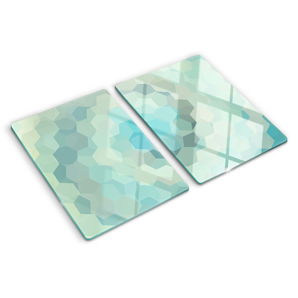 Tocător sticlă Forme geometrice în nuanțe de albastru