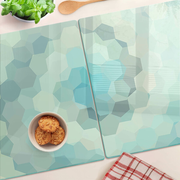 Tocător sticlă Forme geometrice în nuanțe de albastru