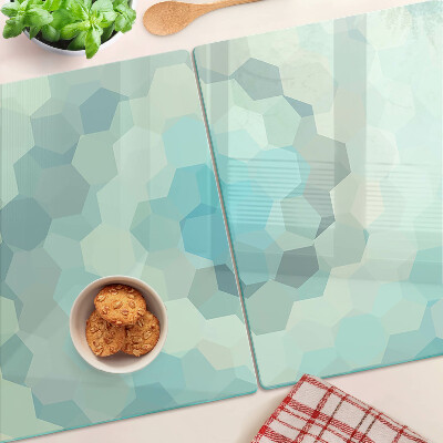 Tocător sticlă Forme geometrice în nuanțe de albastru