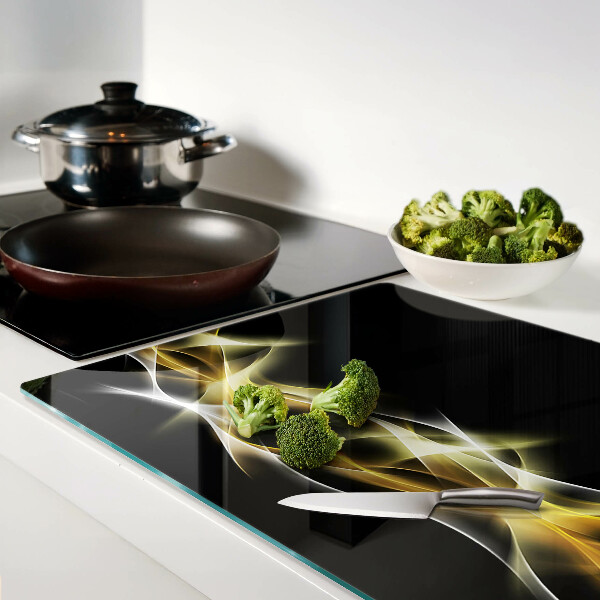 Tocător din sticlă Un val de lumină în nuanțe aurii