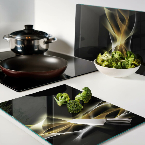 Tocător din sticlă Un val de lumină în nuanțe aurii