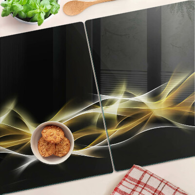 Tocător din sticlă Un val de lumină în nuanțe aurii