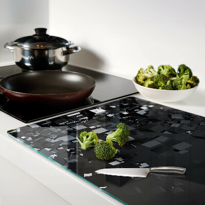 Tocător sticlă Cuburi negre abstracte