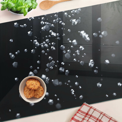 Tocător sticlă Bule de cristal pe fundal negru