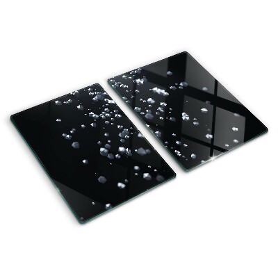 Tocător sticlă Bule de cristal pe fundal negru