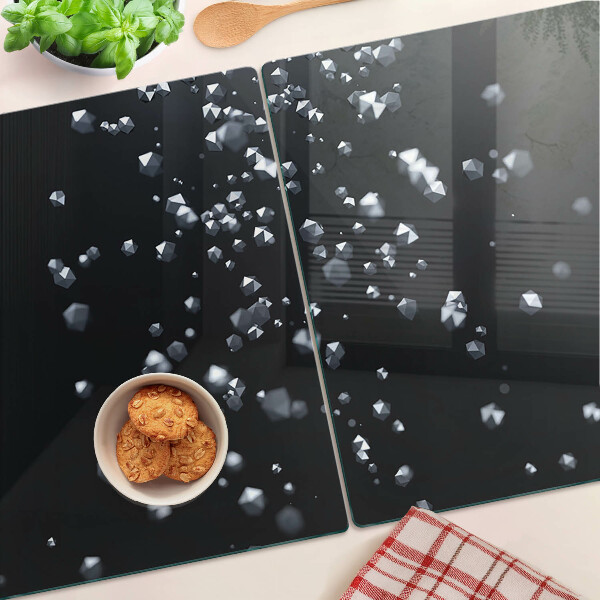 Tocător sticlă Bule de cristal pe fundal negru