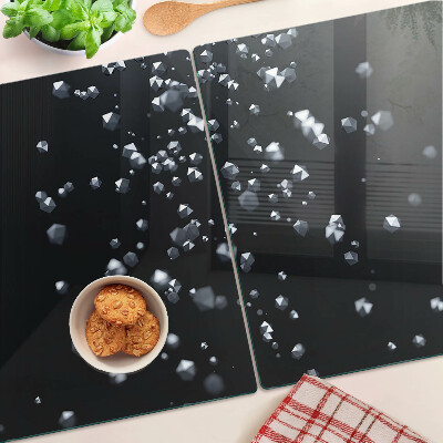 Tocător sticlă Bule de cristal pe fundal negru