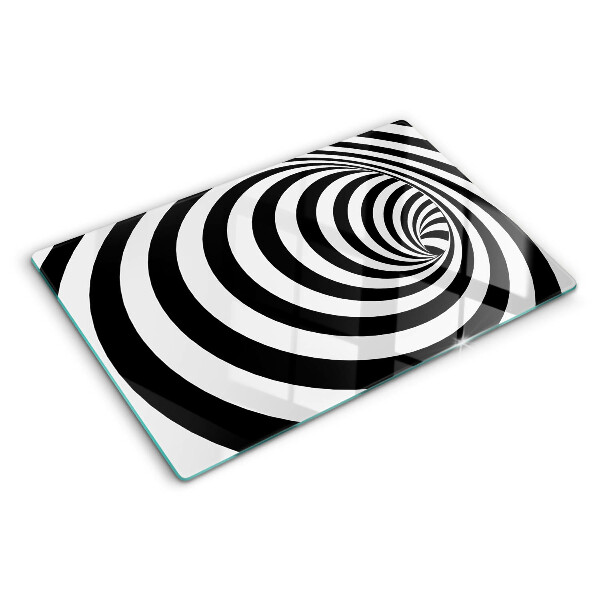 Tocător de bucătărie Motiv spiralat în alb și negru