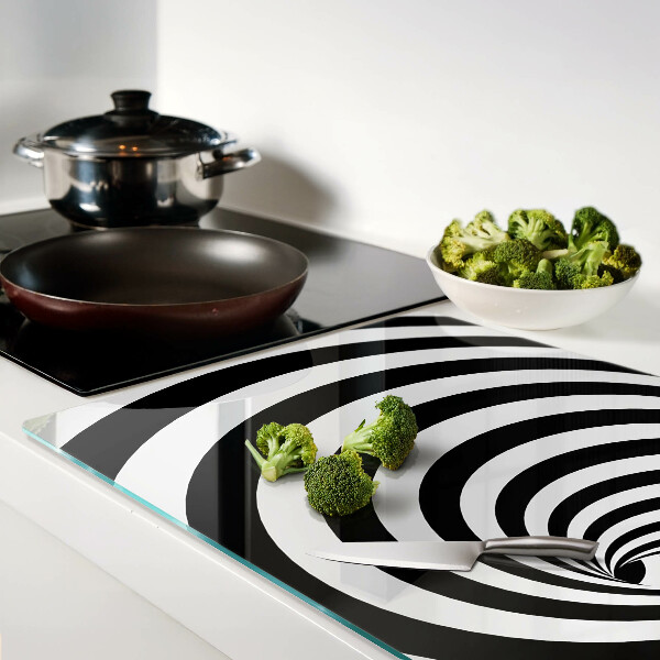 Tocător de bucătărie Motiv spiralat în alb și negru