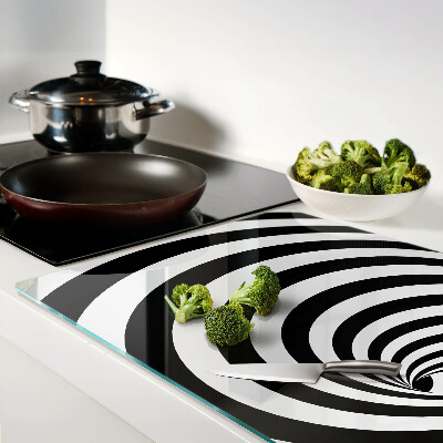 Tocător de bucătărie Motiv spiralat în alb și negru