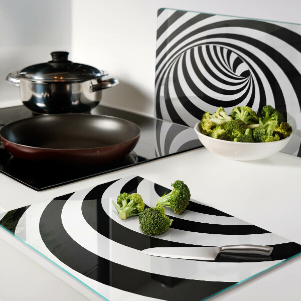 Tocător de bucătărie Motiv spiralat în alb și negru