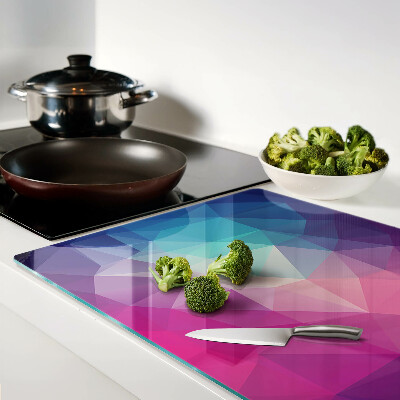 Tocător sticlă Geometrie în nuanțe de roz și albastru