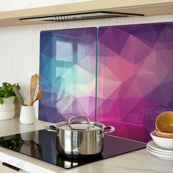 Tocător sticlă Geometrie în nuanțe de roz și albastru