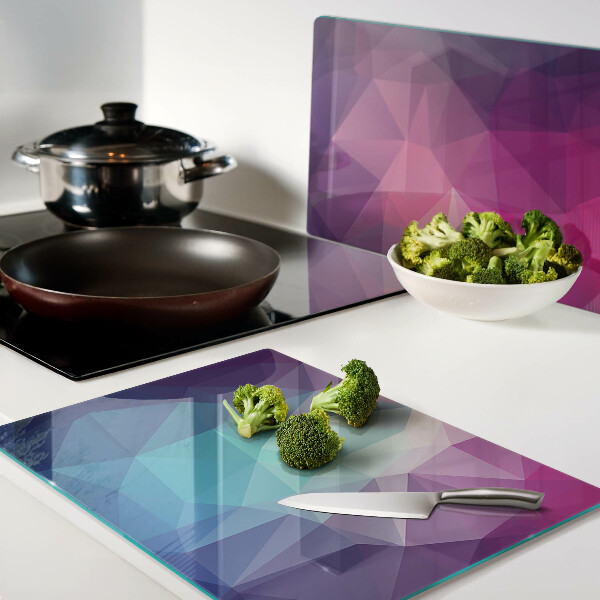 Tocător sticlă Geometrie în nuanțe de roz și albastru