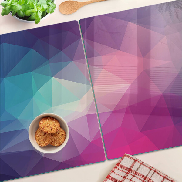 Tocător sticlă Geometrie în nuanțe de roz și albastru