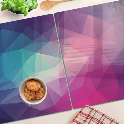 Tocător sticlă Geometrie în nuanțe de roz și albastru