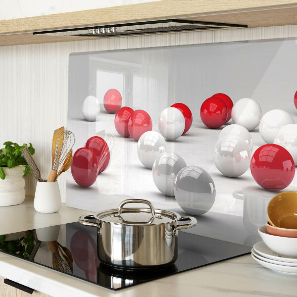 Tocător de bucătărie Bile roșii și albe