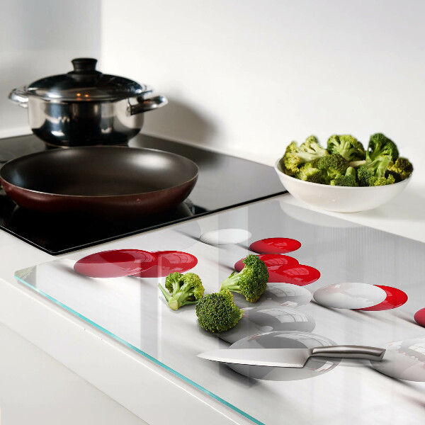 Tocător de bucătărie Bile roșii și albe